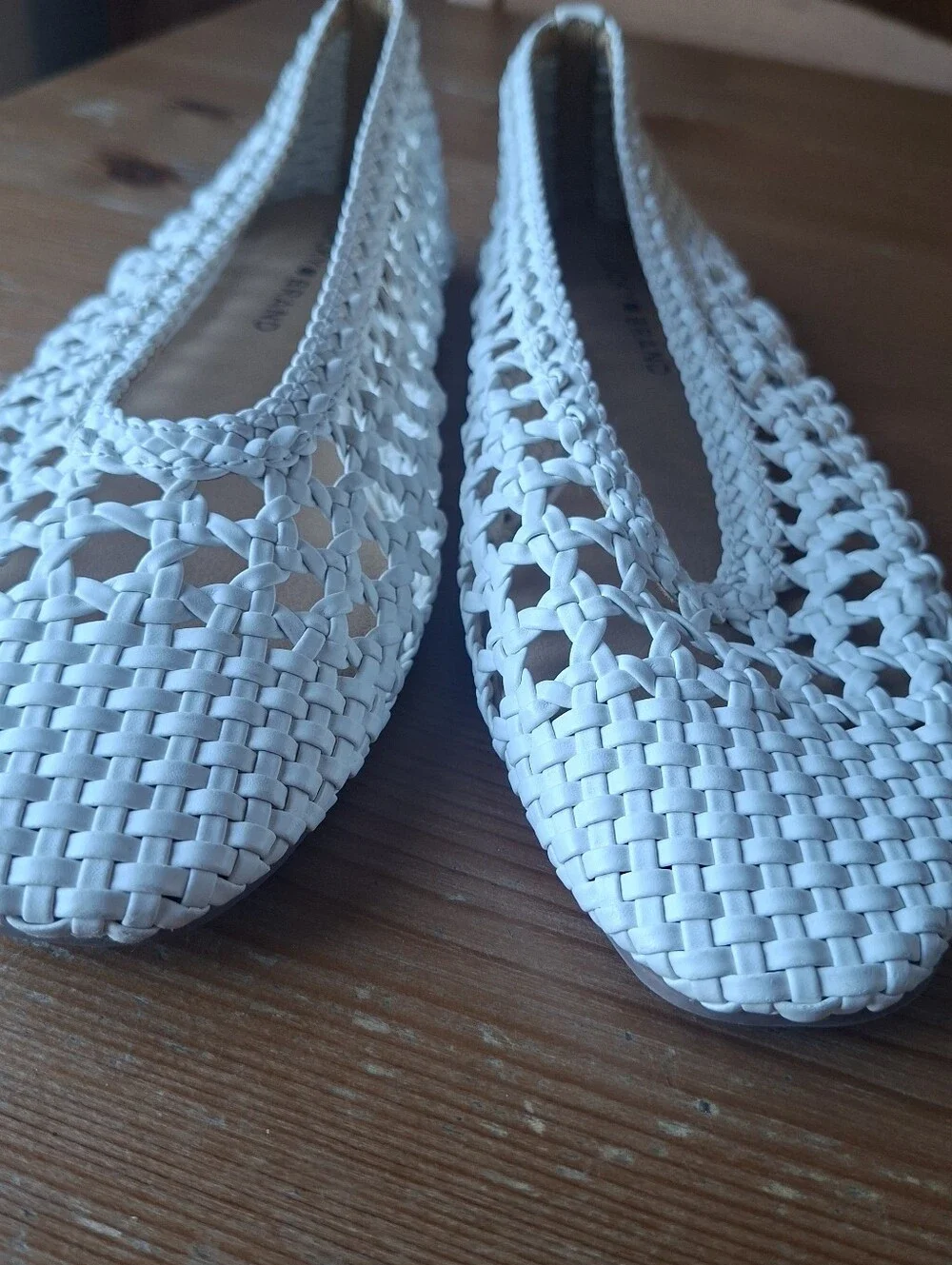 Lucky Brand Woven Leather Ballet Flats , White Size 8
